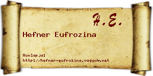 Hefner Eufrozina névjegykártya